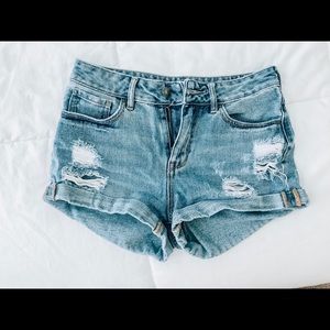 high waisted jean shorts